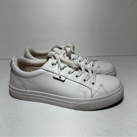 Taos Plim Soul Lux Leather White Sneakers, Women's Sz 7.5 Genuine Leather Shoes - Picture 3 of 14
